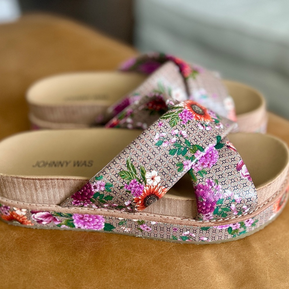 Johnny Was X Band Floral Women's Sandals - Multicolor